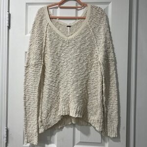 Free People Long Sleeve Oversized Sweater 98% Cotton Size XS Boho, Could Fit S/M